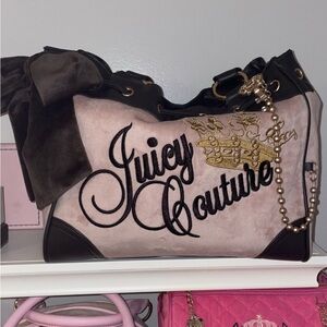 Juicy Couture Black and Tan Shoulder Bag